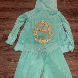 Juicy Couture rare vintage tracksuit teal colour gold Hardwear